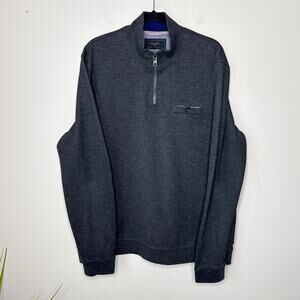 Ted Baker Men's Half Zip Funnel Neck Sweater Size 7 3XL Charcoal Jumper Pullover